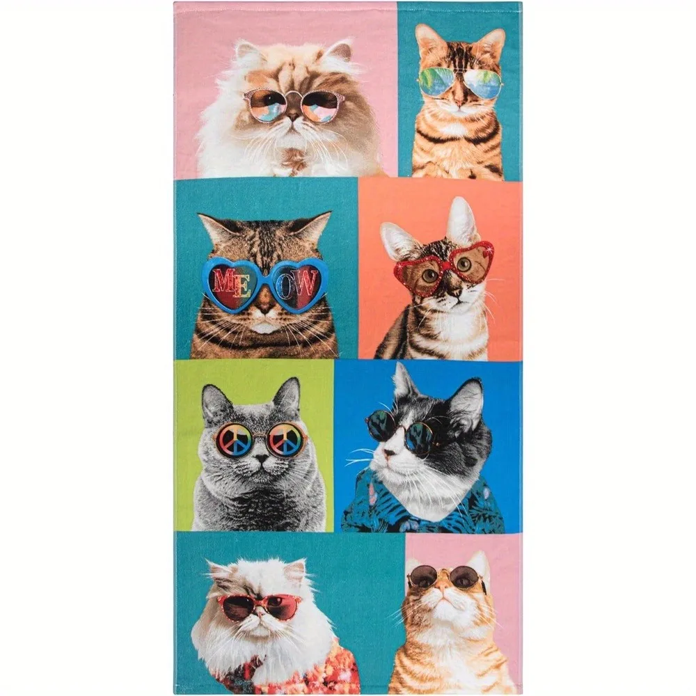 Travel Accessories Gift Ideas - Cool Cat Pattern Extra Large Beach
