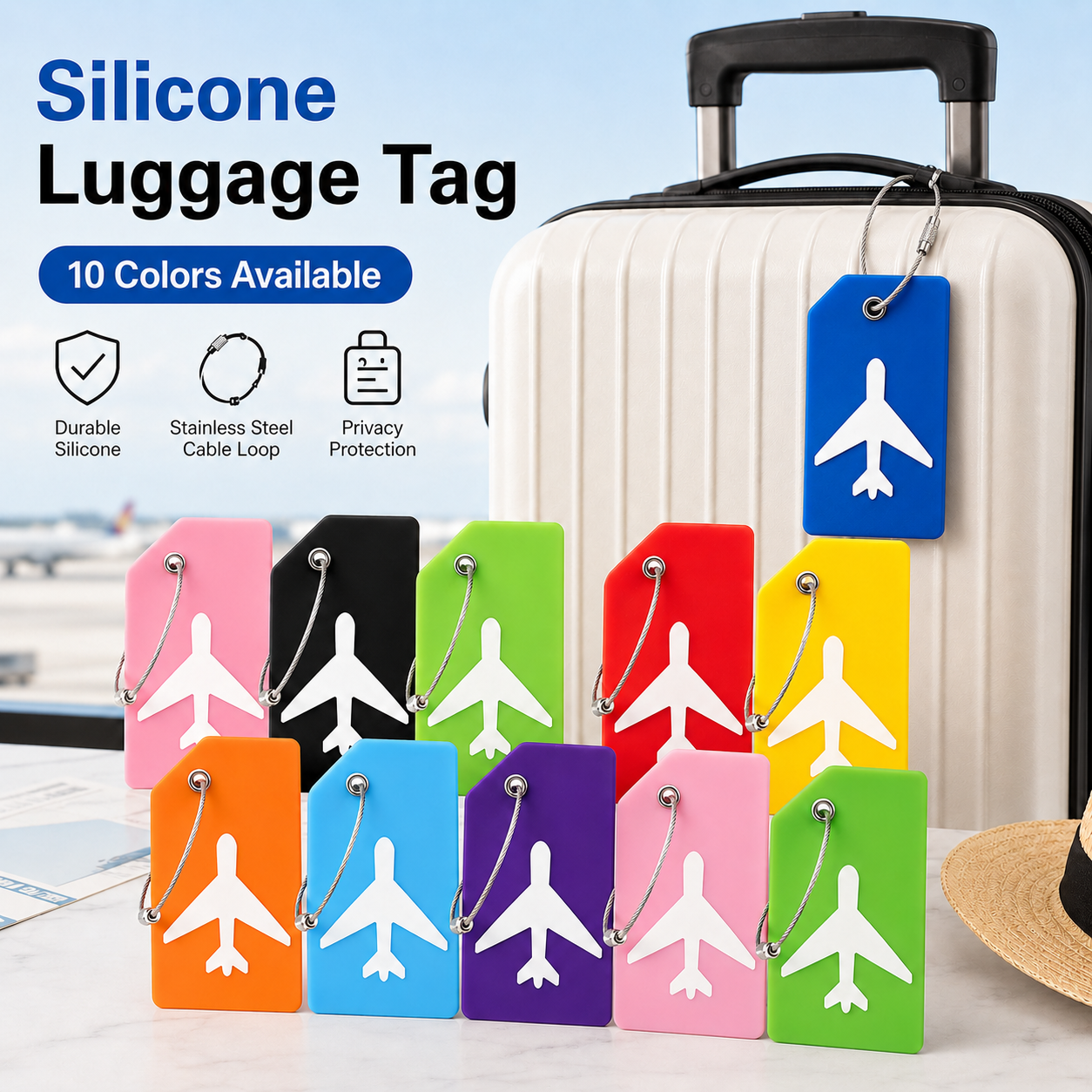 Travel Accessories Useful - 2/5PCS Silicone Travel Luggage Tag Airplane