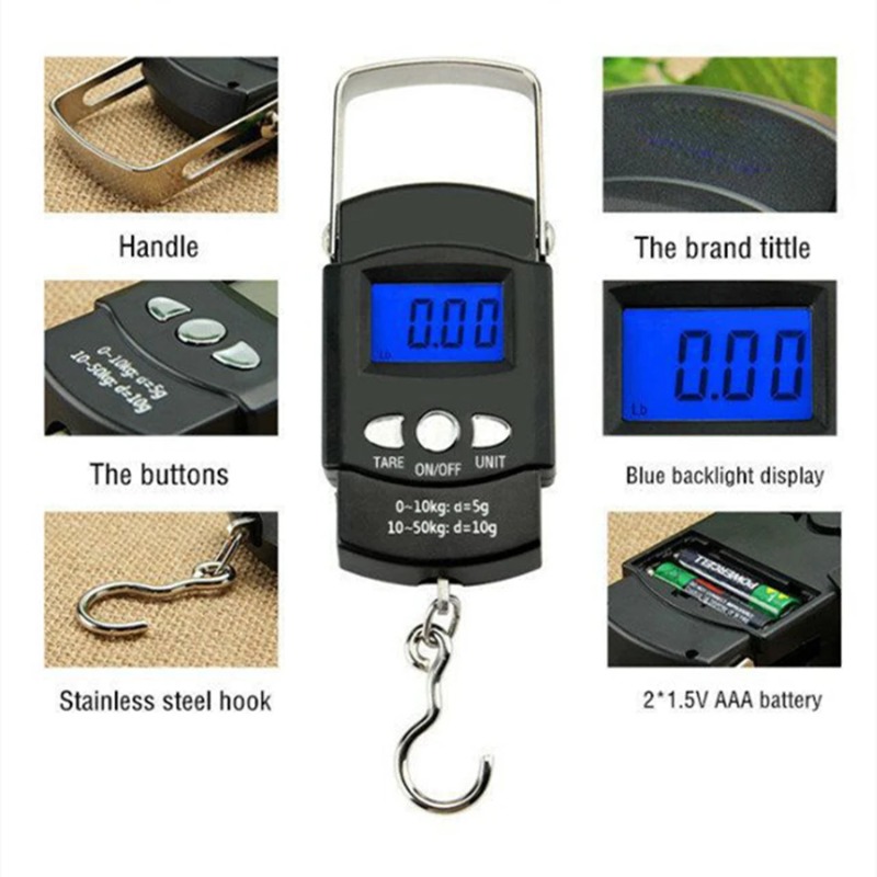 Luggage Scale Hanging - 50kg Digital Luggage Weighing Scale with