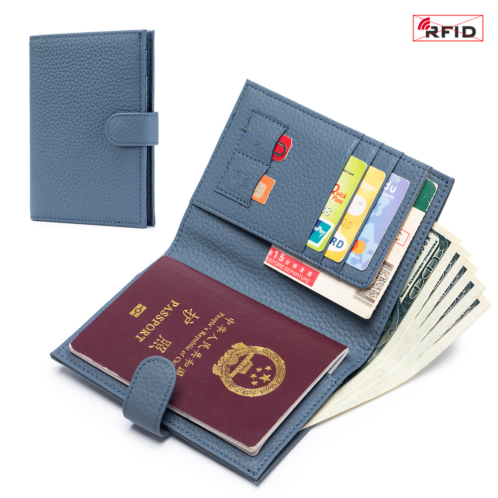 Passport Holder Rfid - Woman Clutch Wallet Genuine Leather RFID