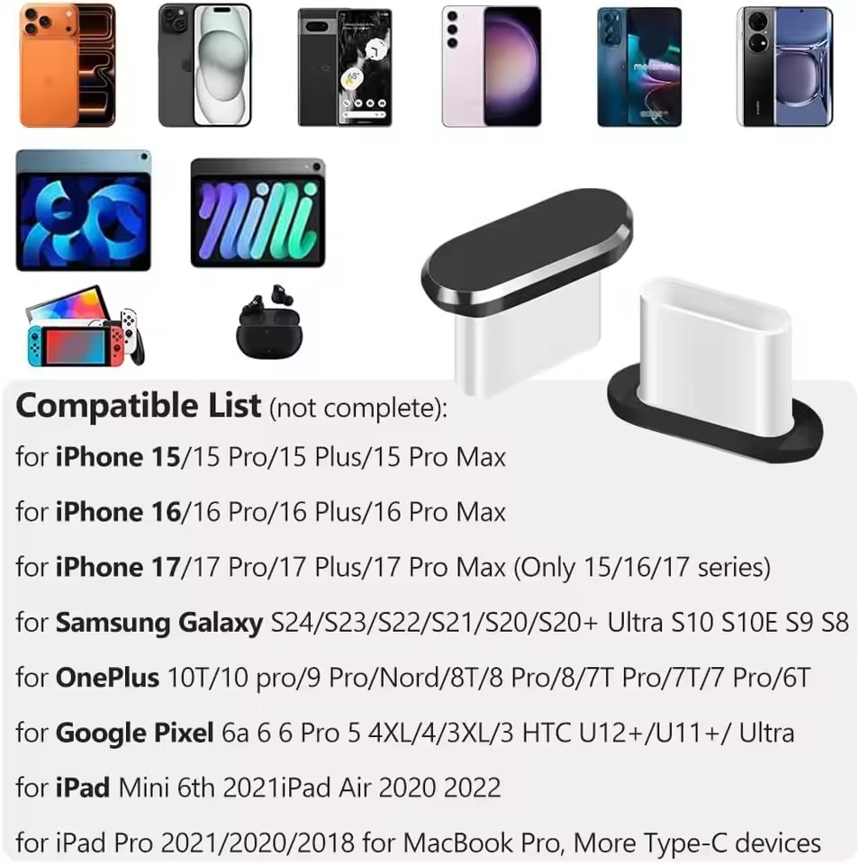 4Pcs USB C Dust Plug With Clea – Travel Plug Type C recenzja i cena