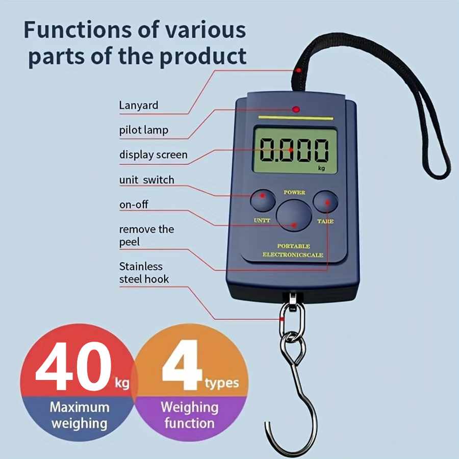 40kg Multifunctional Mini Elec – Luggage Scale Hanging recenzja i cena