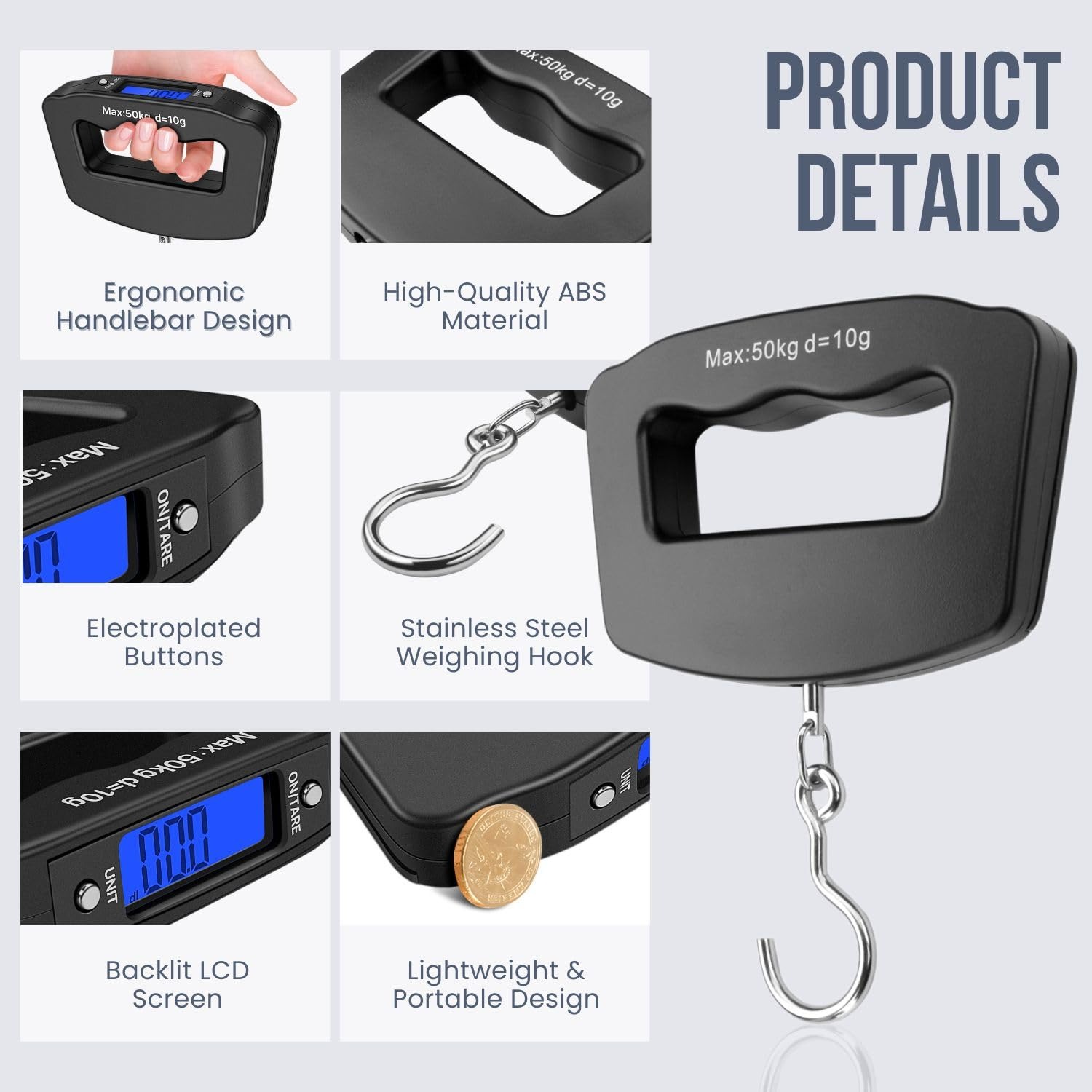 50kg Portable Handheld Digital – Luggage Scale Hanging recenzja i cena