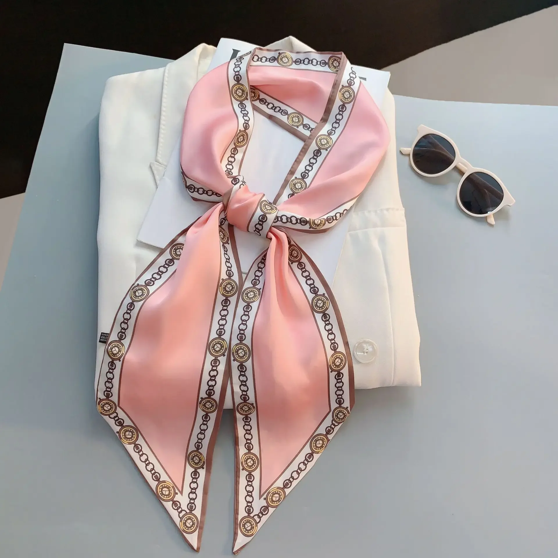 Design Print Skinny Scarf Plai – Travel Accessories Luxury recenzja i cena
