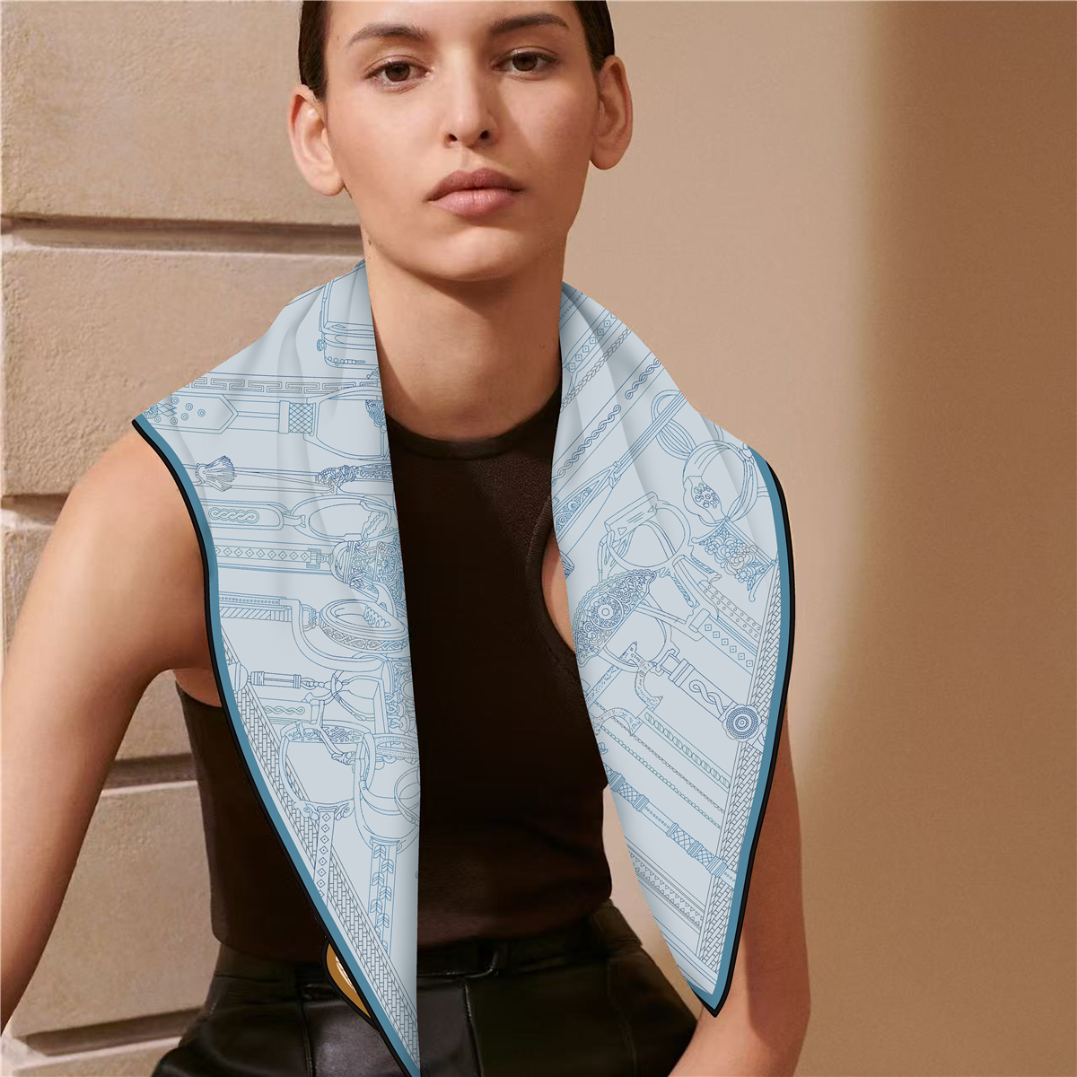 Two Sided Print Twill Scarf Wo – Travel Accessories Luxury recenzja i cena