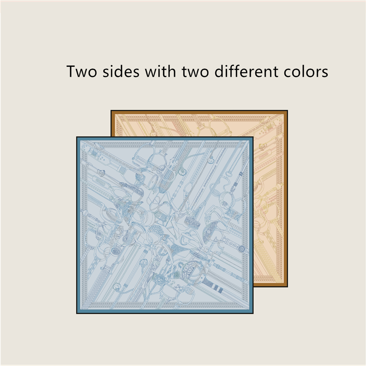 Two Sided Print Twill Scarf Wo – Travel Accessories Luxury recenzja i cena
