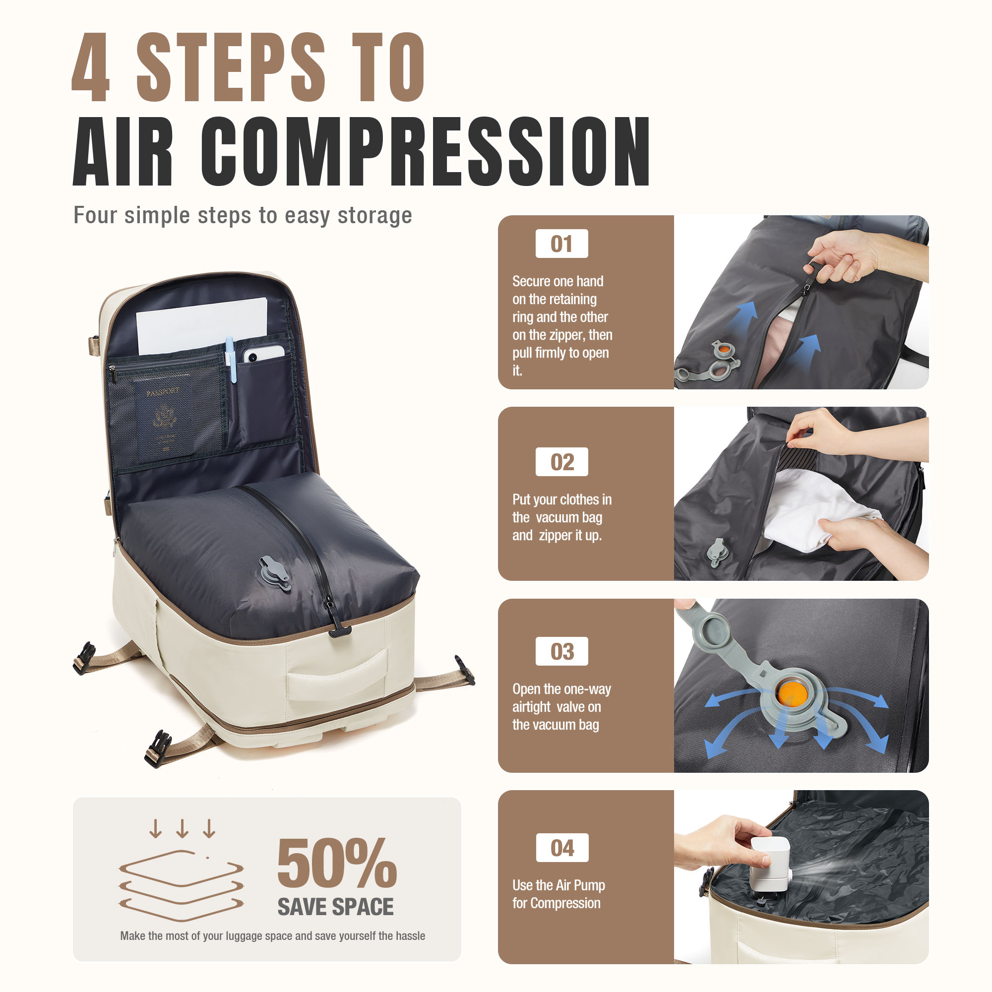 Vacuum Backpack Backpack Hand  – Travel Accessories And Bags recenzja i cena