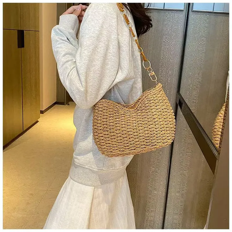 Straw Woven Shoulder Bag for W – Travel Accessories And Bags recenzja i cena