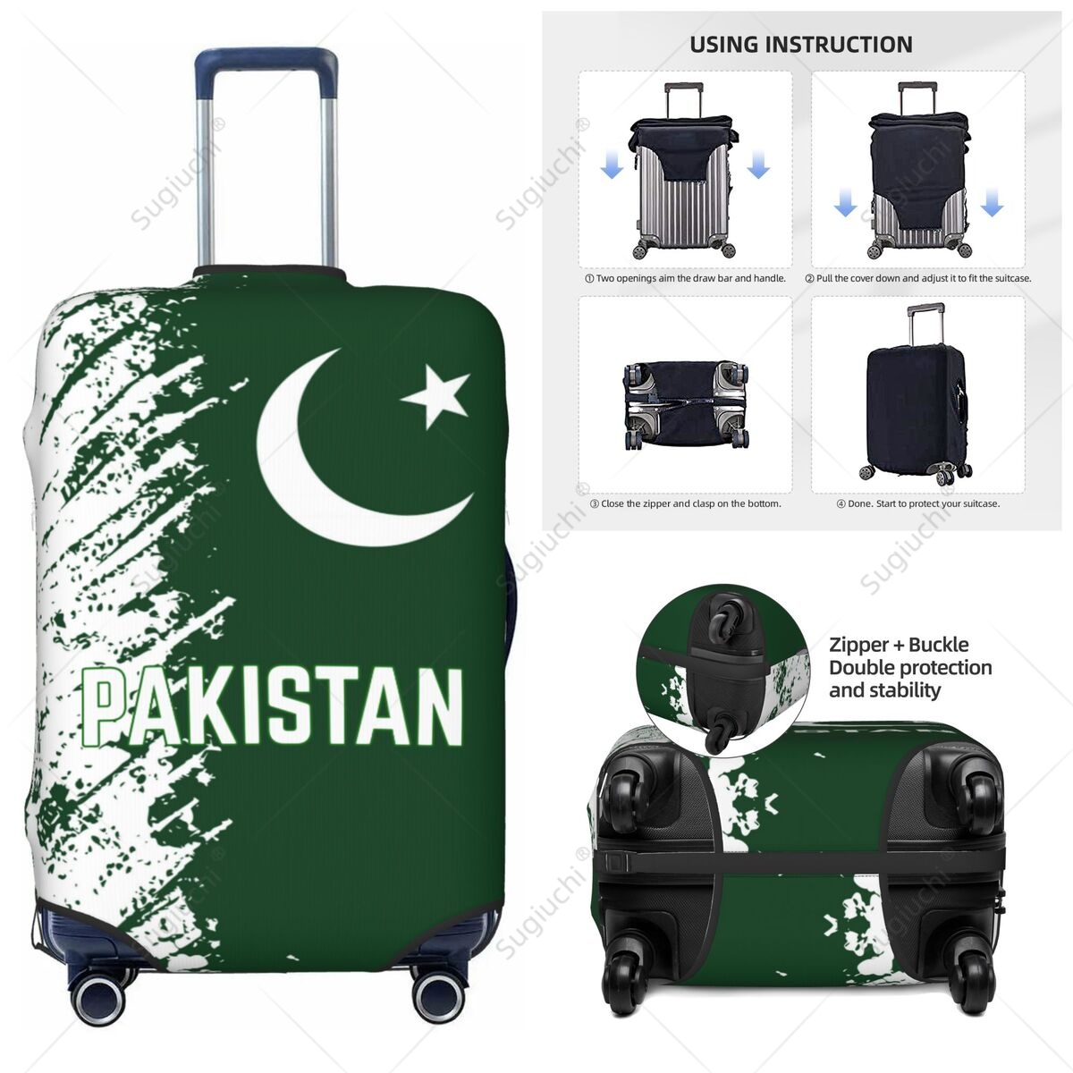 Pakistan Flag Luggage Cover Su – Travel Accessories Pakistan recenzja i cena