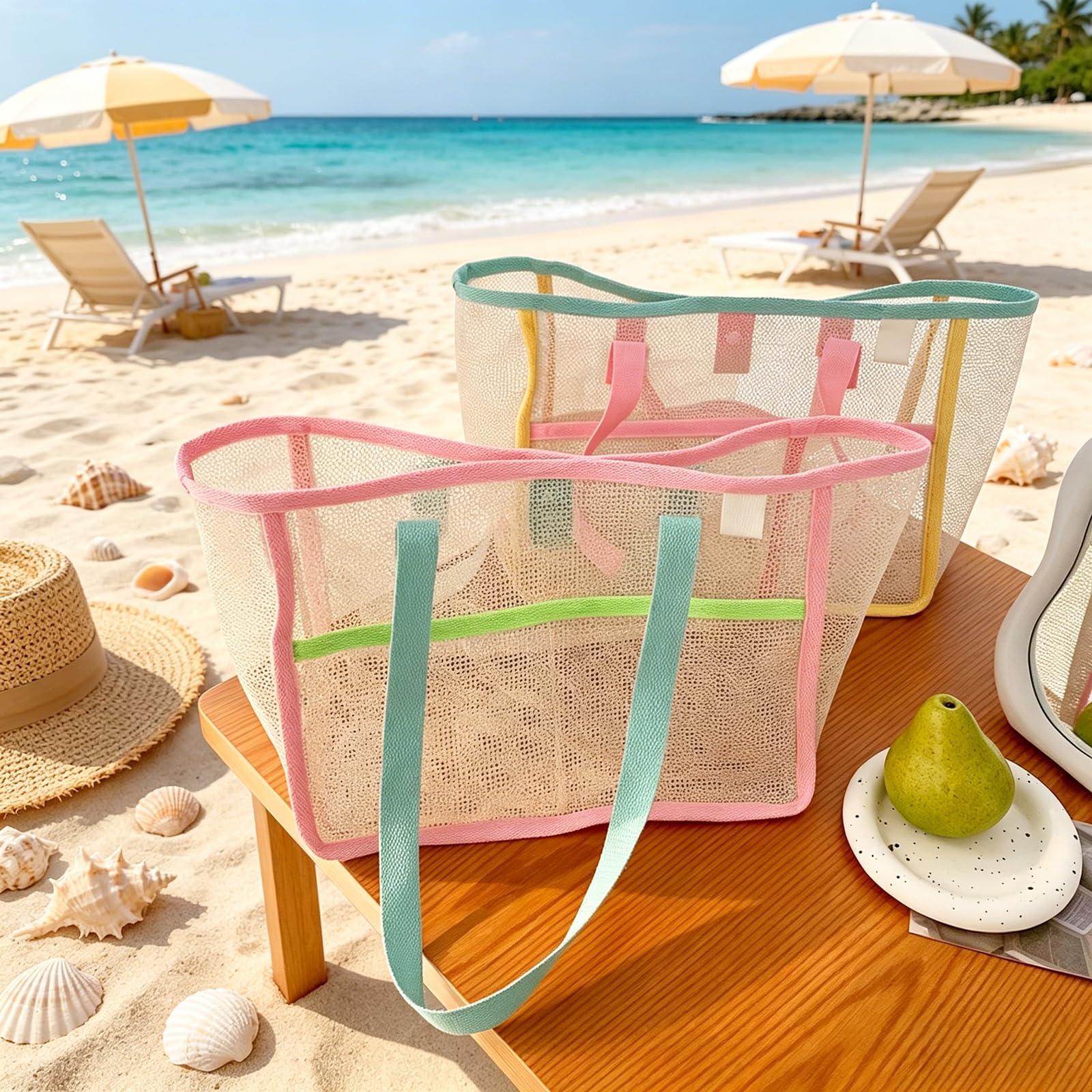 Beach Bags for Women Colorful  – Travel Accessories And Bags recenzja i cena