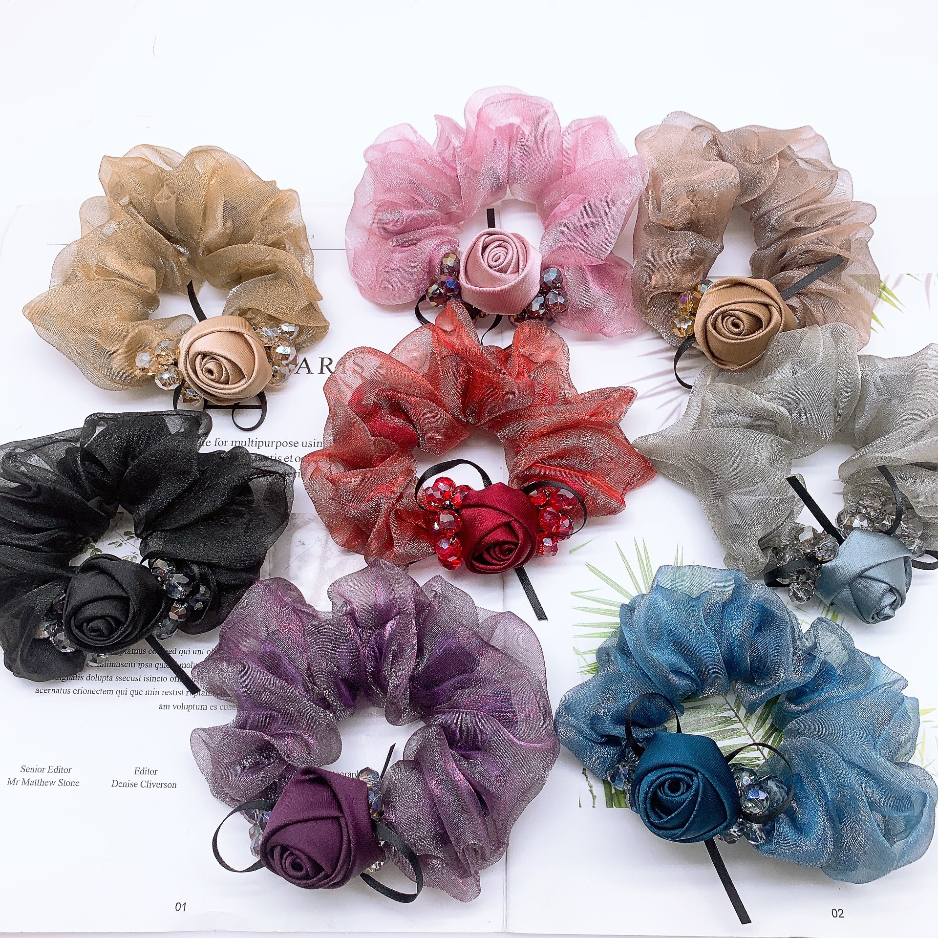 Elegant Rose Hair Tie Organza  – Travel Accessories Luxury recenzja i cena