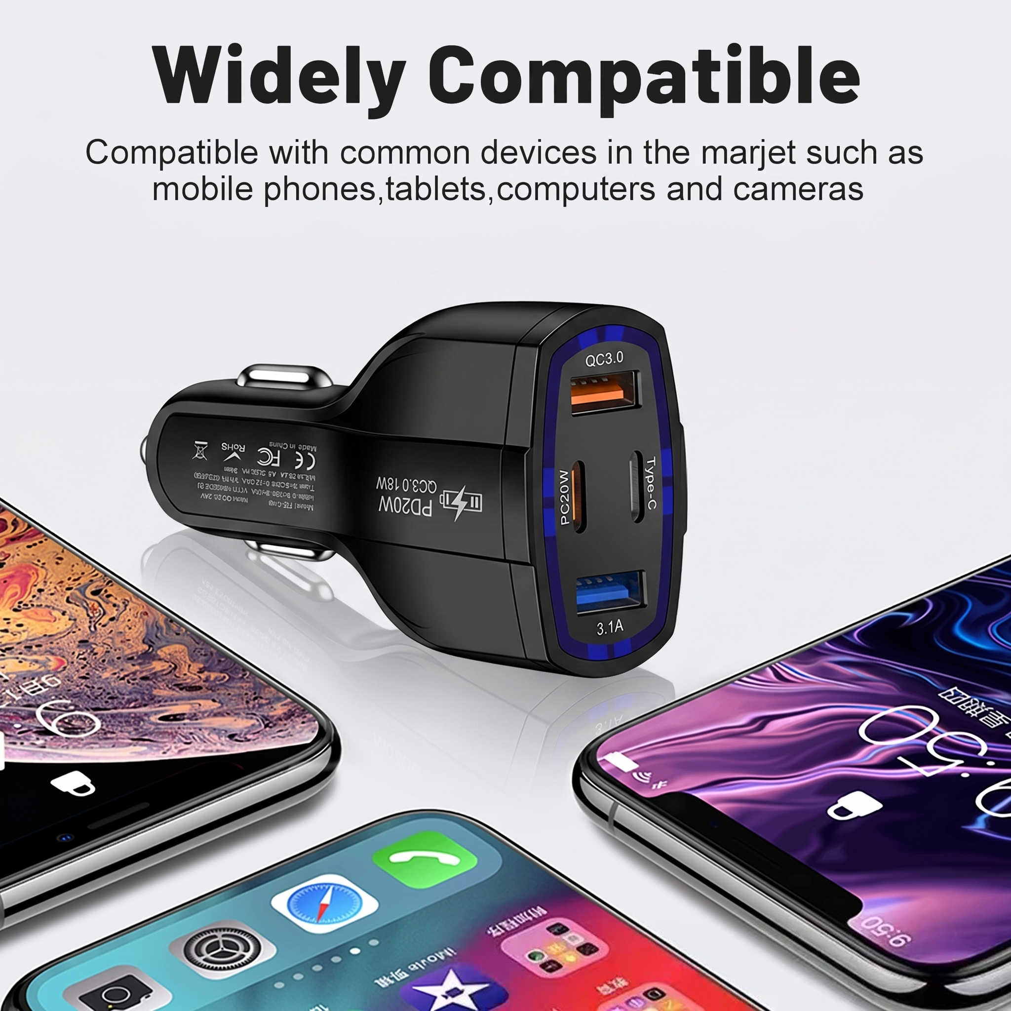Multi Port 63W Car Charger Fas – Travel Plug Type C recenzja i cena