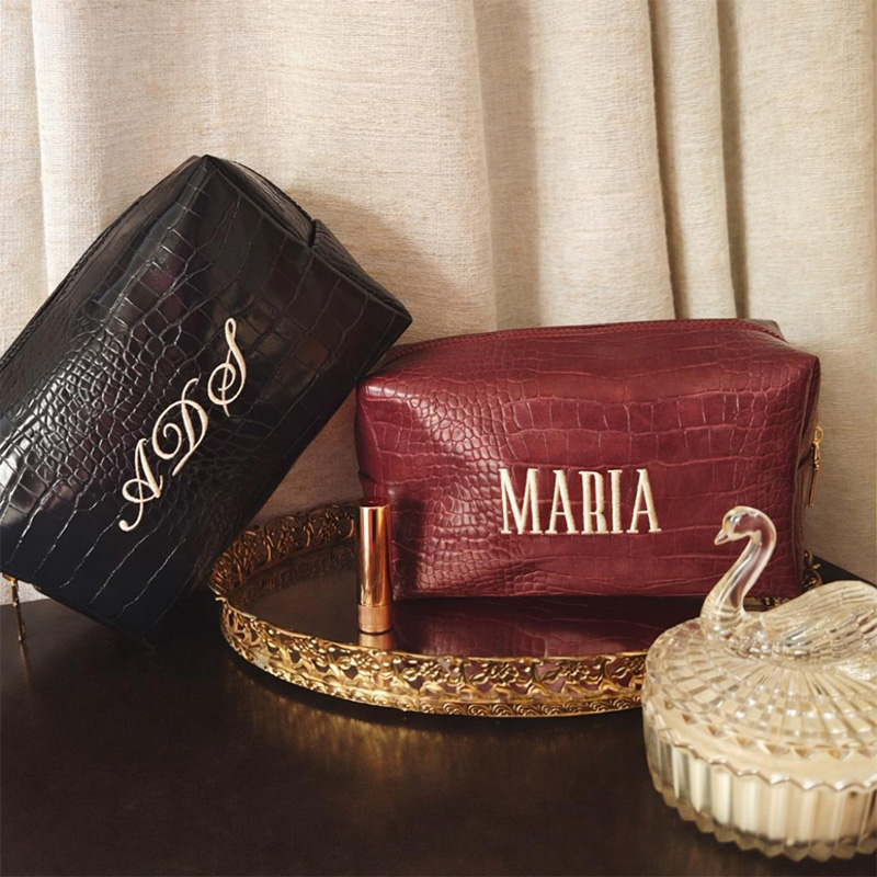 Embroidered Croc Makeup Bag Pe – Travel Accessories Present recenzja i cena