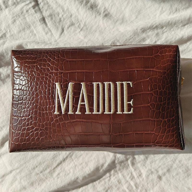 Embroidered Croc Makeup Bag Pe – Travel Accessories Present recenzja i cena