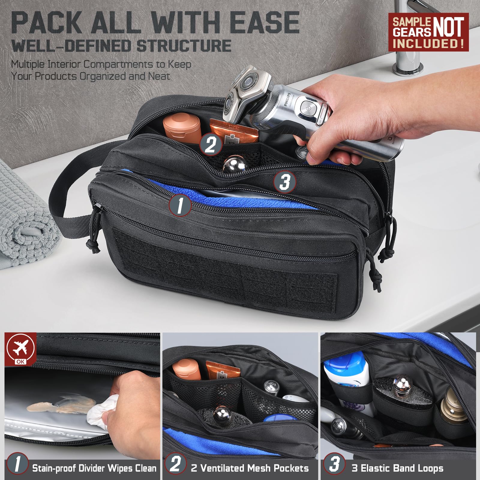Tactical Toiletry Bag for Men, – Travel Accessories Pouch For Men recenzja i cena